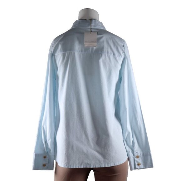 Mus & Bombon Women's XS Sky Blue Cinabri Special Cut Shirt Cotton Top Blouse NWT - Picture 6 of 8
